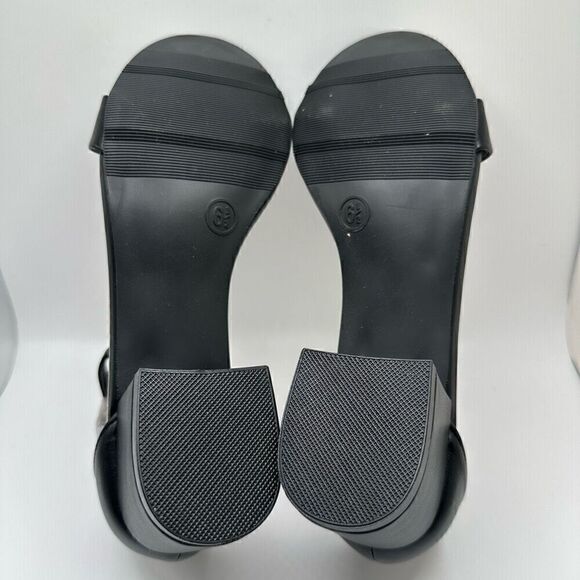 CUSHIONAIRE Women's Alba one band mid block heel sandal +Memory Foam 6.5 BLACK - Picture 5 of 7